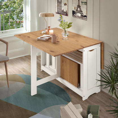 Santos Butterfly Dining Set (X4 Chairs) - White/Distressed Waxed Pine