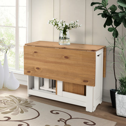 Santos Butterfly Dining Set (X4 Chairs) - White/Distressed Waxed Pine