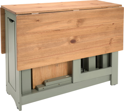 Santos Butterfly Dining Set (X4 Chairs) - Green/Distressed Waxed Pine