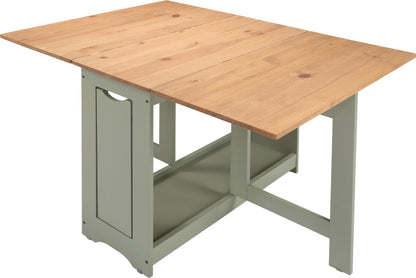 Santos Butterfly Dining Set (X4 Chairs) - Green/Distressed Waxed Pine