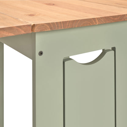 Santos Butterfly Dining Set (X4 Chairs) - Green/Distressed Waxed Pine