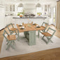Santos Butterfly Dining Set (X4 Chairs) - Green/Distressed Waxed Pine