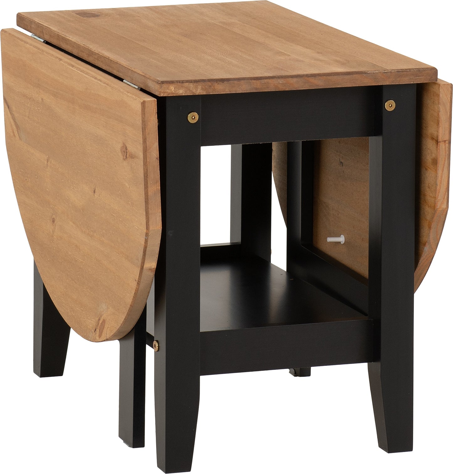 Santos Drop Leaf Coffee Table - Black/Distressed Waxed Pine