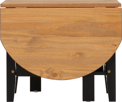 Santos Drop Leaf Coffee Table - Black/Distressed Waxed Pine