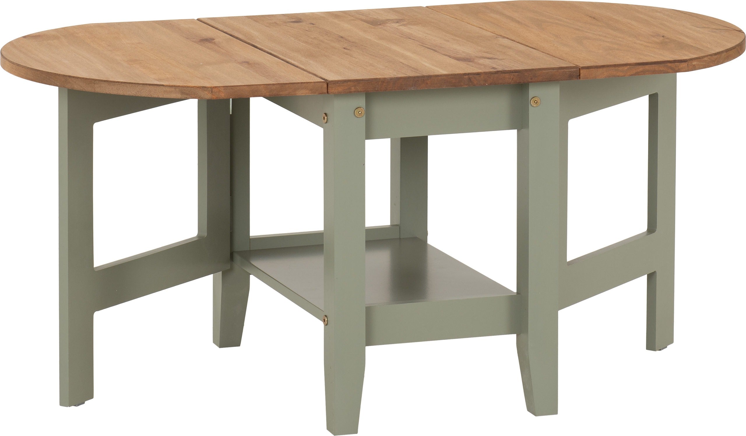 Santos Drop Leaf Coffee Table - Green/Distressed Waxed Pine