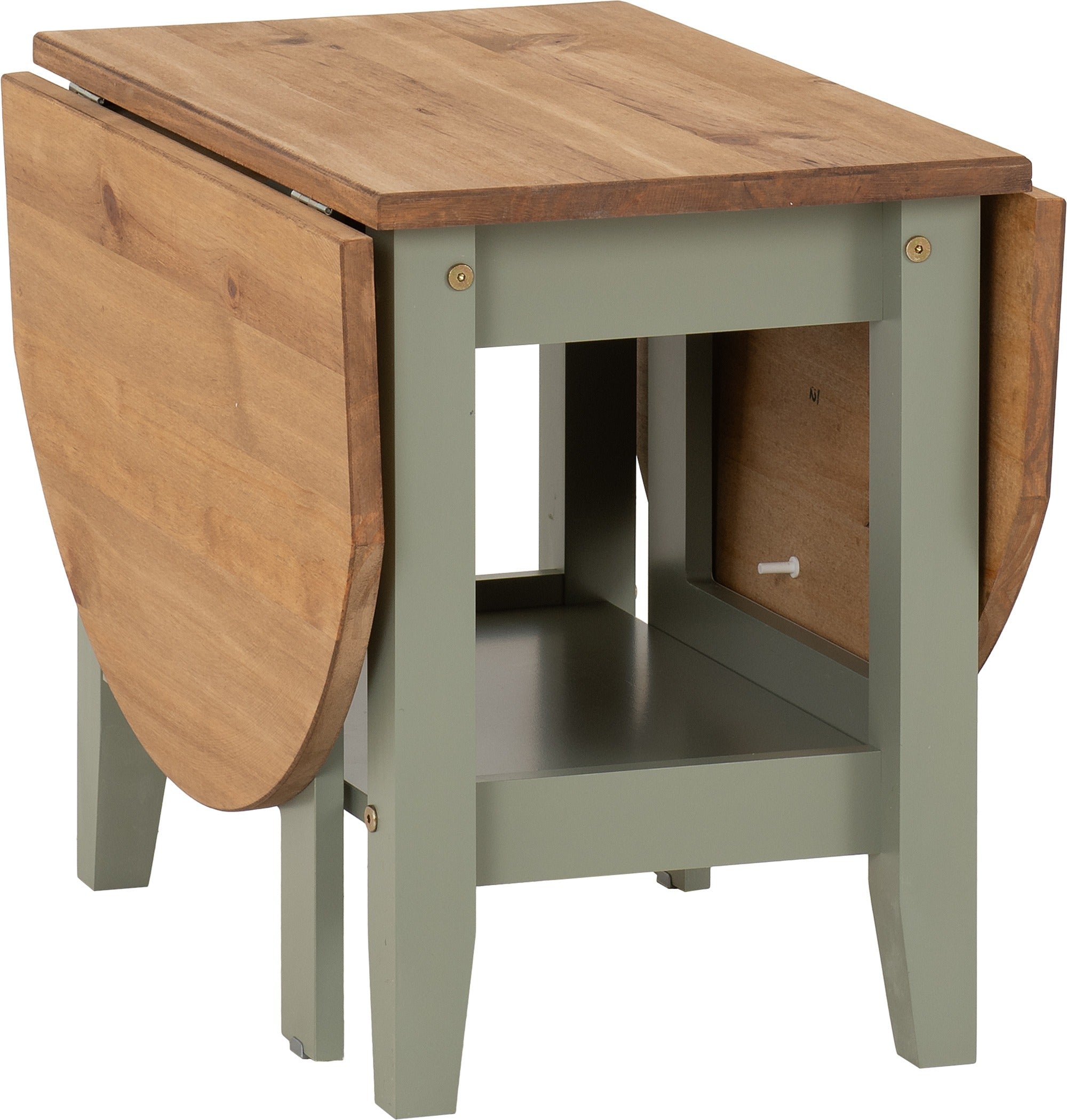 Santos Drop Leaf Coffee Table - Green/Distressed Waxed Pine