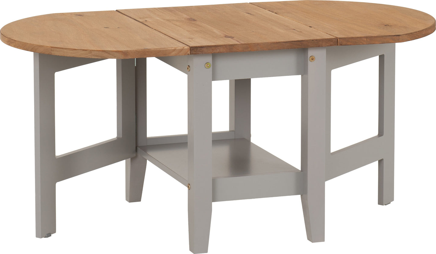 Santos Drop Leaf Coffee Table - Grey Slate/Distressed Waxed Pine