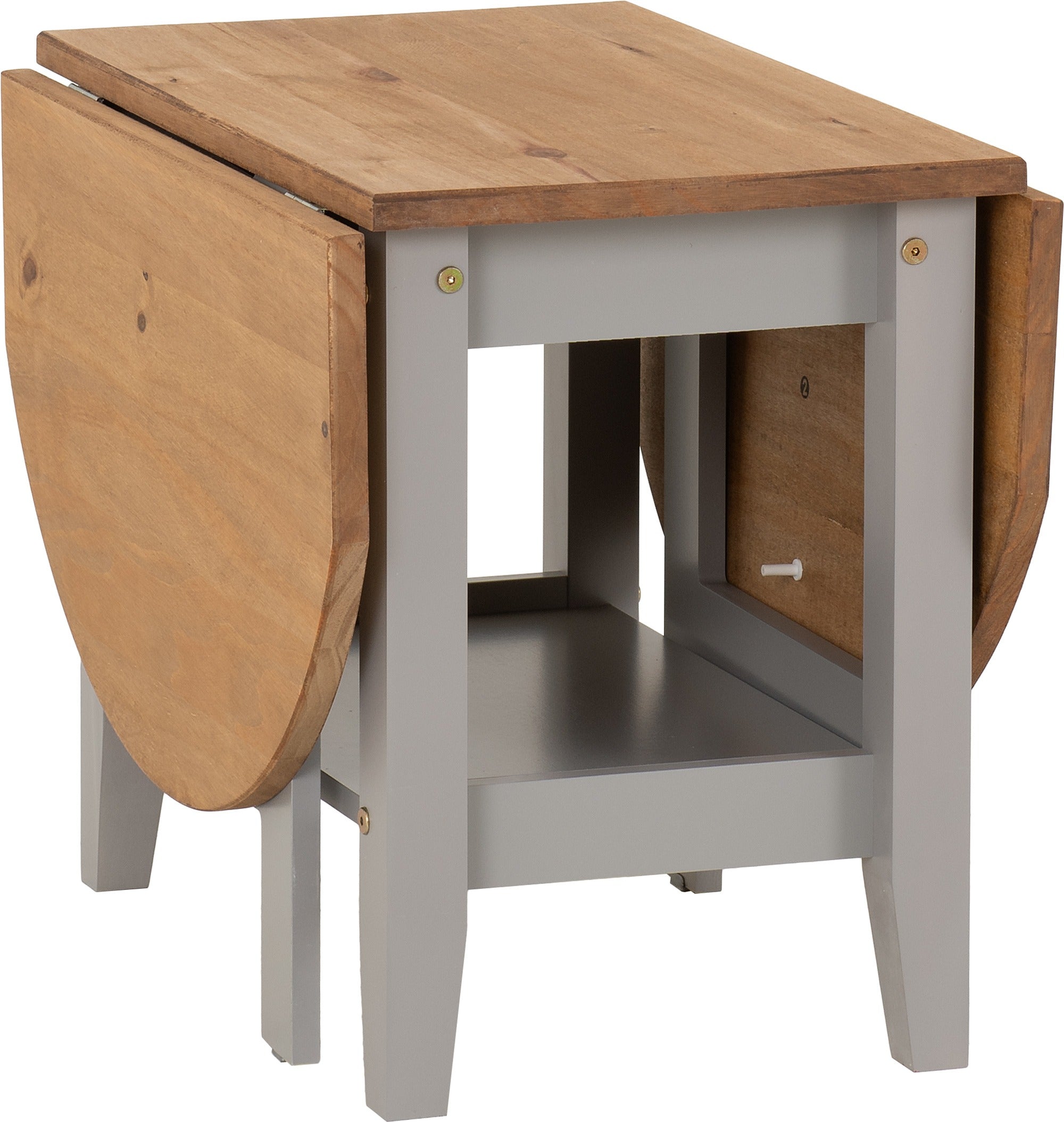 Santos Drop Leaf Coffee Table - Grey Slate/Distressed Waxed Pine