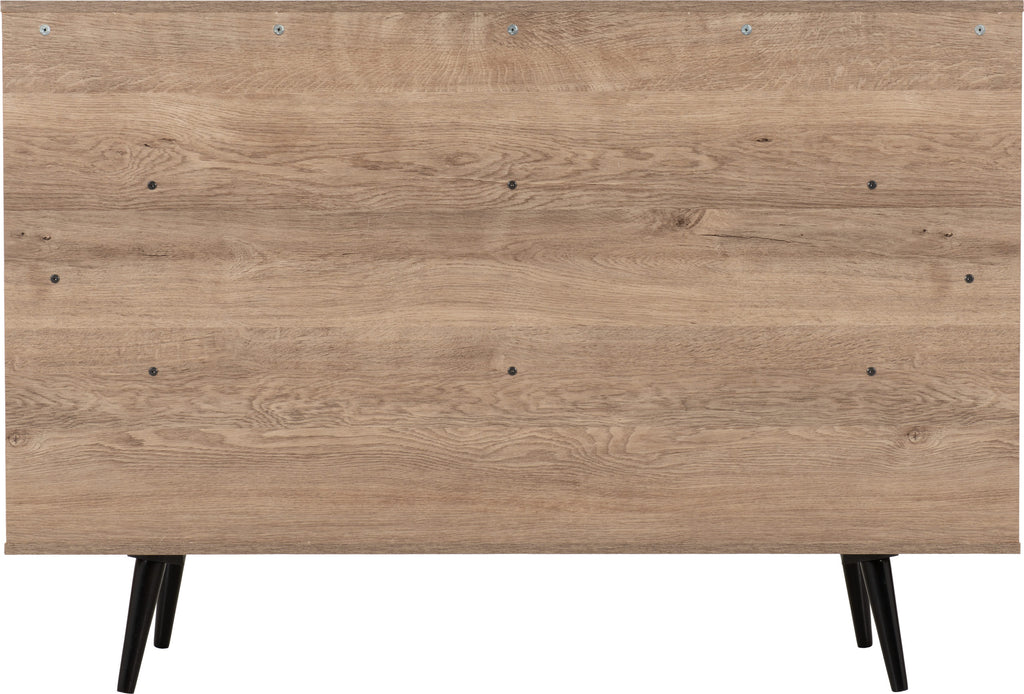 Saxton 1 Door 3 Drawer Sideboard - Mid Oak Effect/Grey