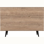 Saxton 1 Door 3 Drawer Sideboard - Mid Oak Effect/Grey