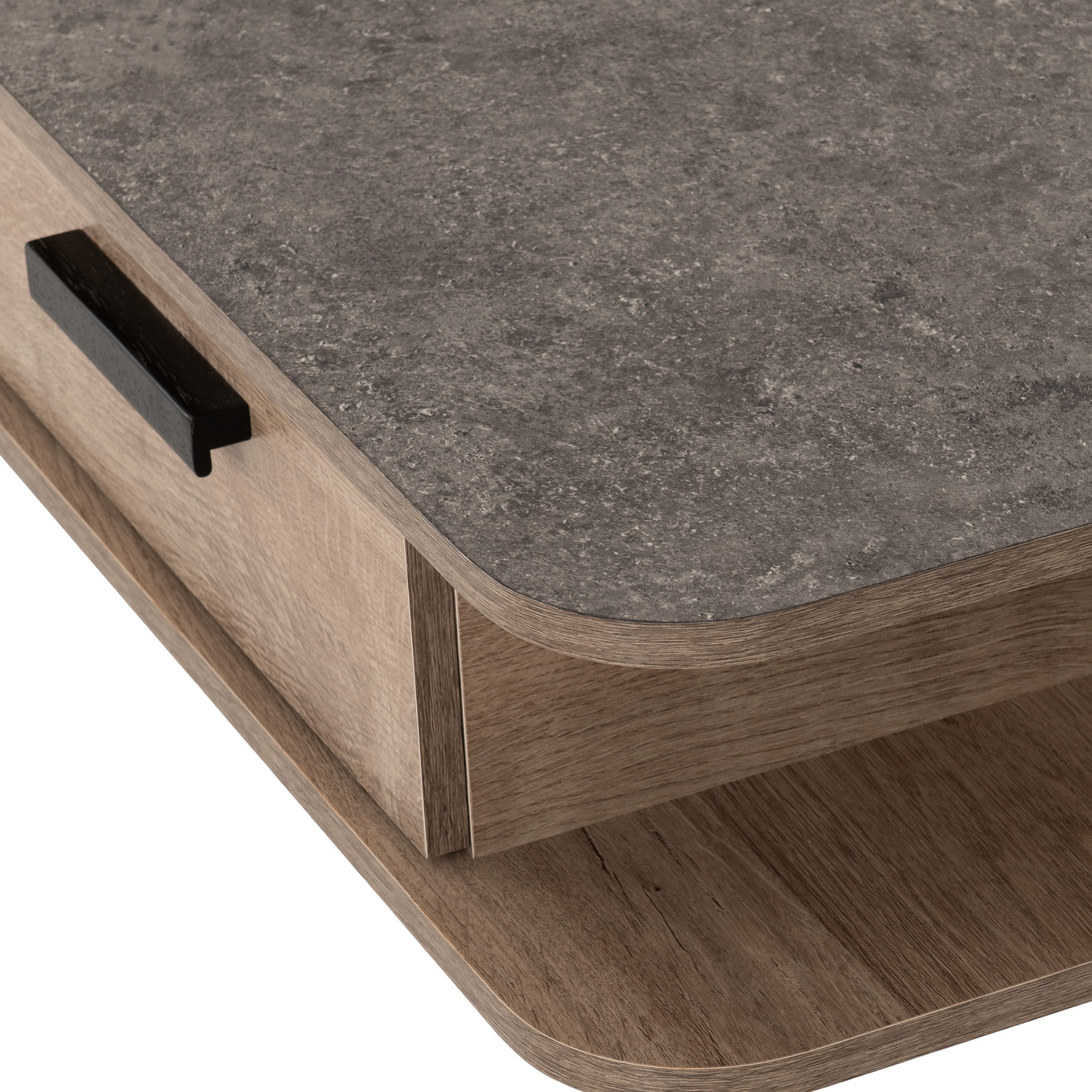 Saxton 2 Drawer Tv Unit - Mid Oak Effect/Grey