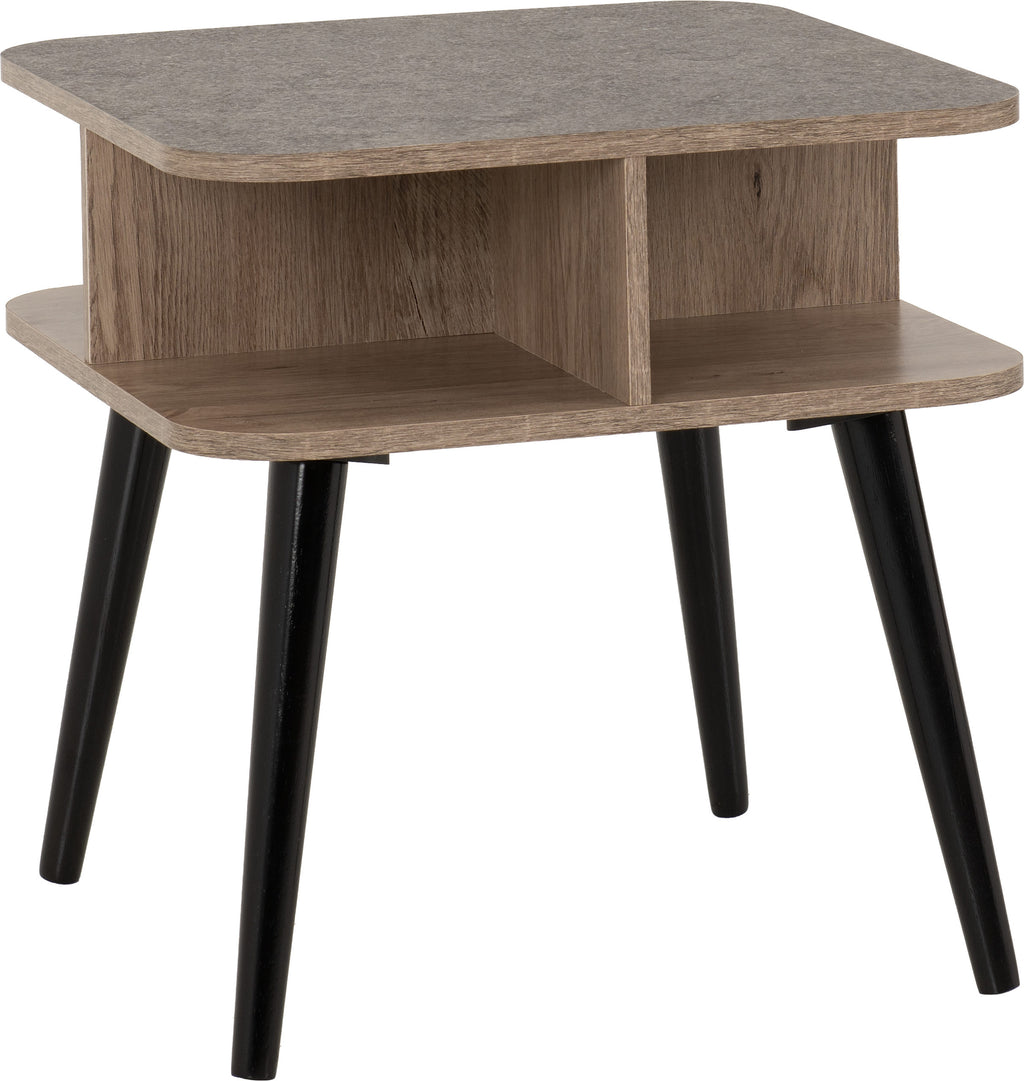 Saxton Side Table - Mid Oak Effect/Grey