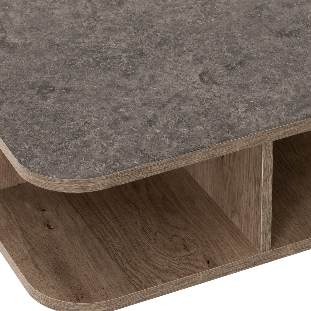 Saxton Side Table - Mid Oak Effect/Grey