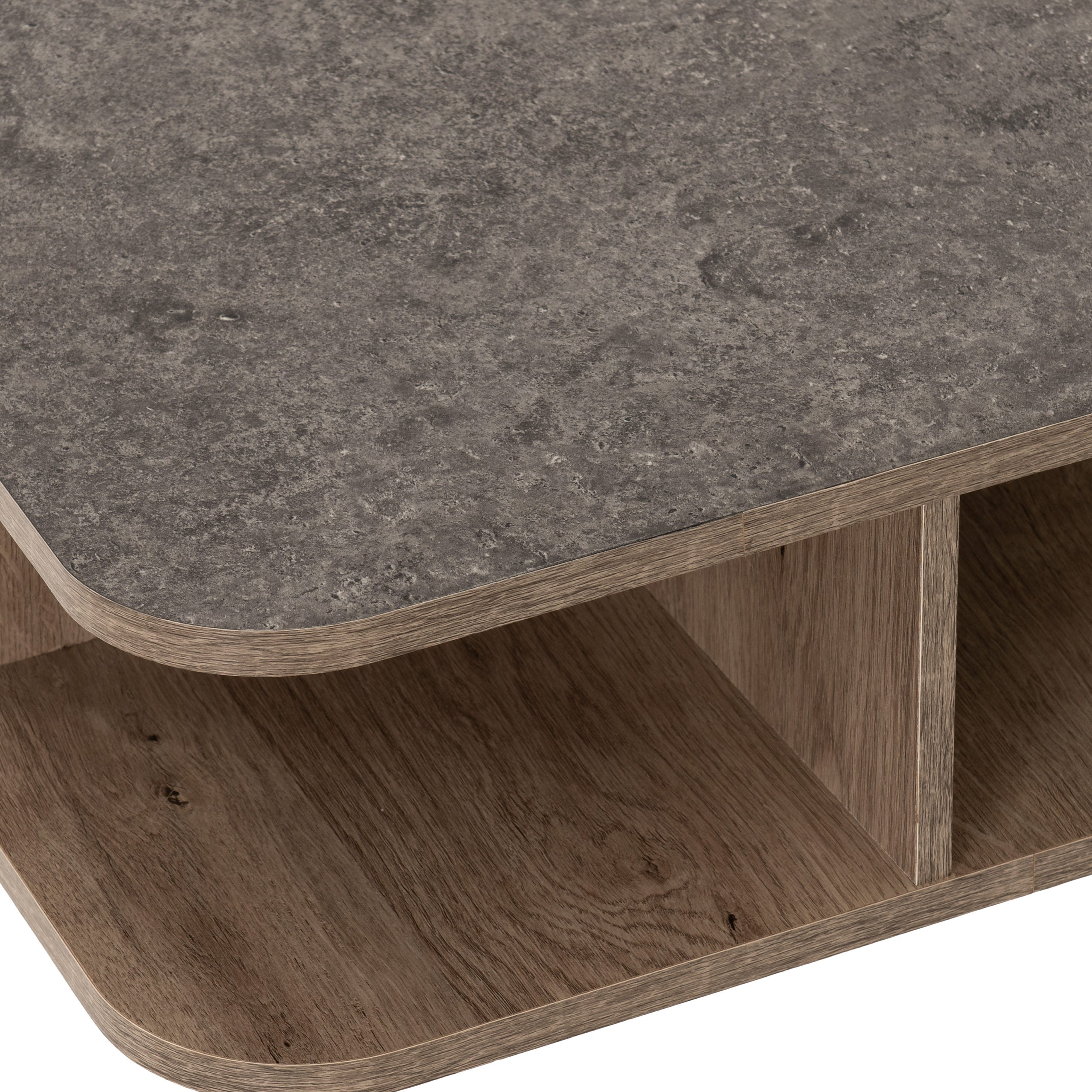 Saxton Side Table - Mid Oak Effect/Grey