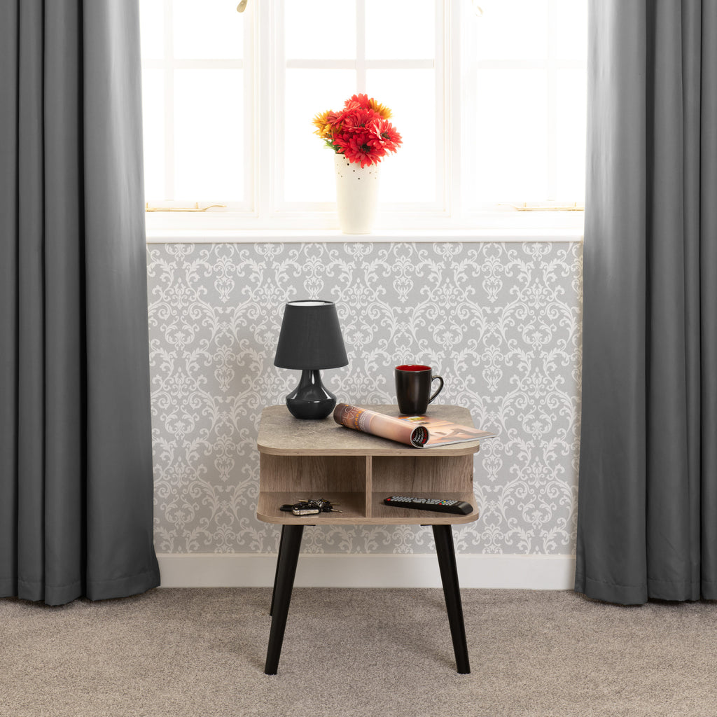 Saxton Side Table - Mid Oak Effect/Grey