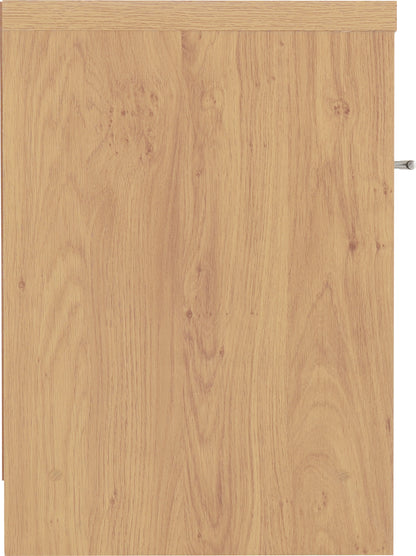 Seville 1 Drawer Bedside - Black Gloss/Light Oak Effect Veneer
