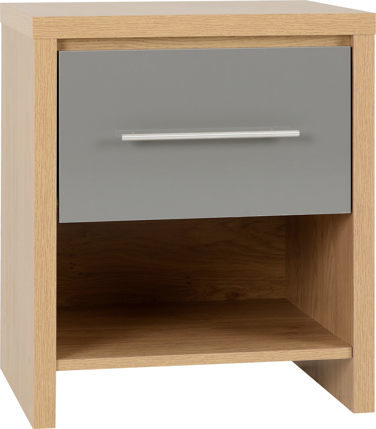 Seville Bedroom Trio Set - Grey Gloss/Light Oak Effect Veneer