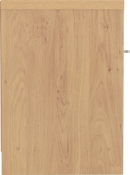 Seville 1 Drawer Bedside - Grey Gloss/Light Oak Effect Veneer