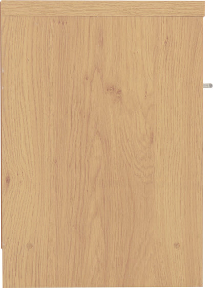 Seville 1 Drawer Bedside - White Gloss/Light Oak Effect Veneer