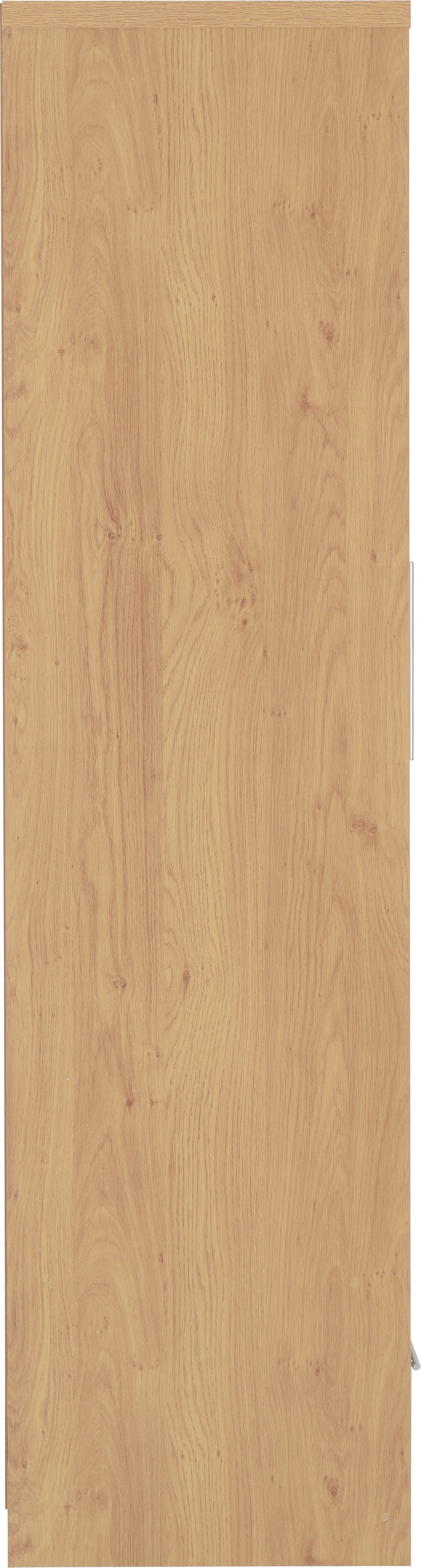 Seville 2 Door 1 Drawer Wardrobe - Grey Gloss/Light Oak Effect Veneer