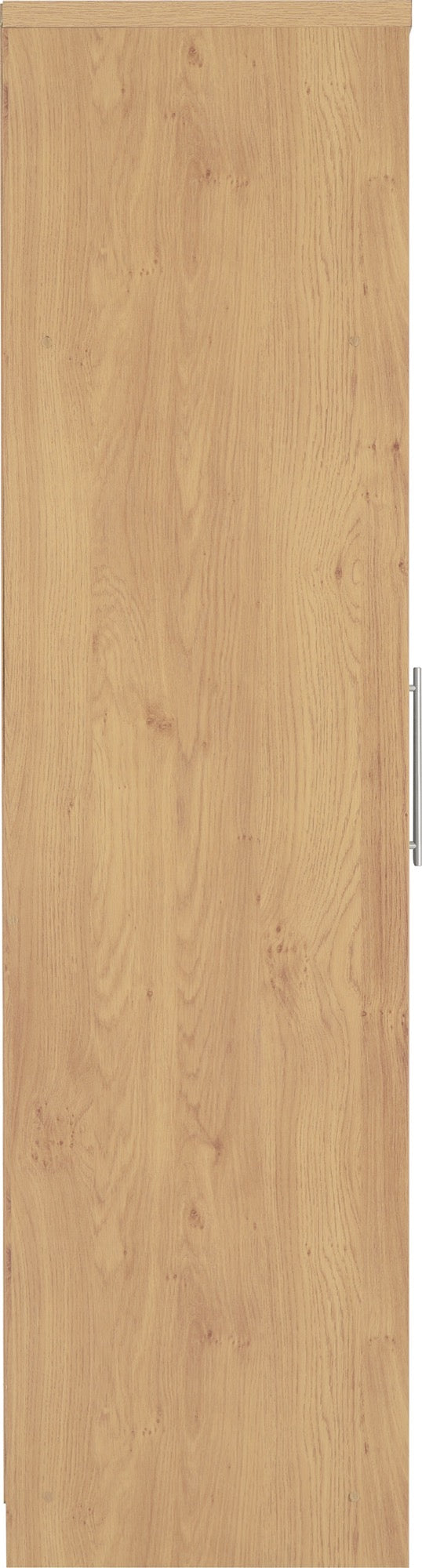 Seville 2 Door Wardrobe - Grey Gloss/Light Oak Effect Veneer
