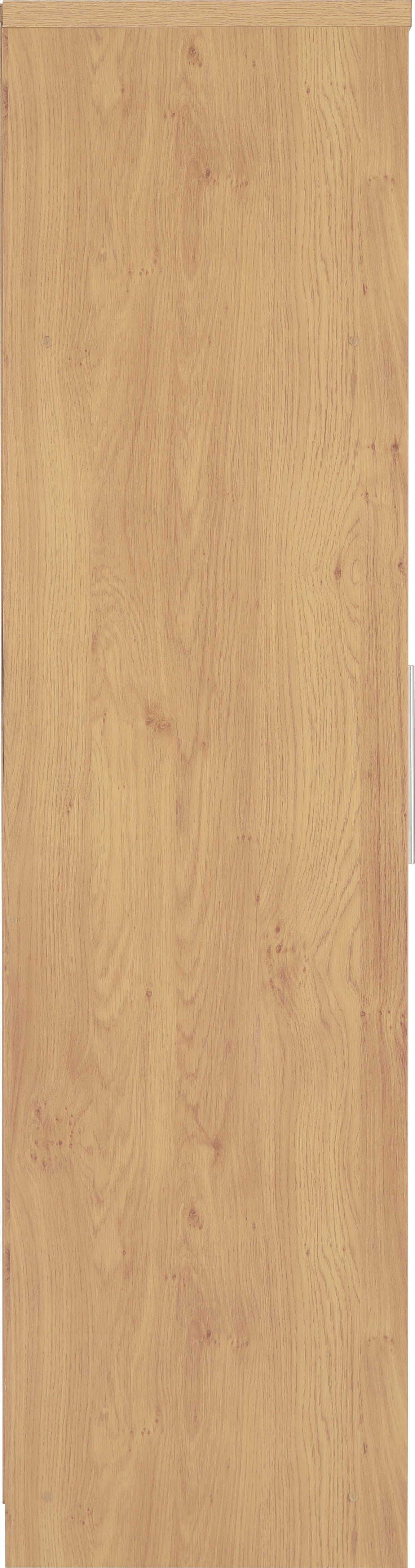 Seville 2 Door Wardrobe - White Gloss/Light Oak Effect Veneer