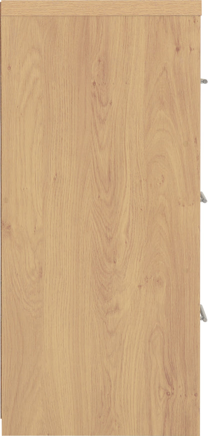 Seville 3 Drawer Chest - Grey Gloss/Light Oak Effect Veneer