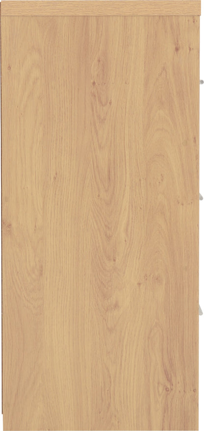 Seville 3 Drawer Chest - White Gloss/Light Oak Effect Veneer