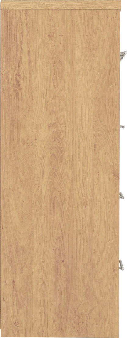Seville 3+2 Drawer Chest - Grey Gloss/Light Oak Effect Veneer