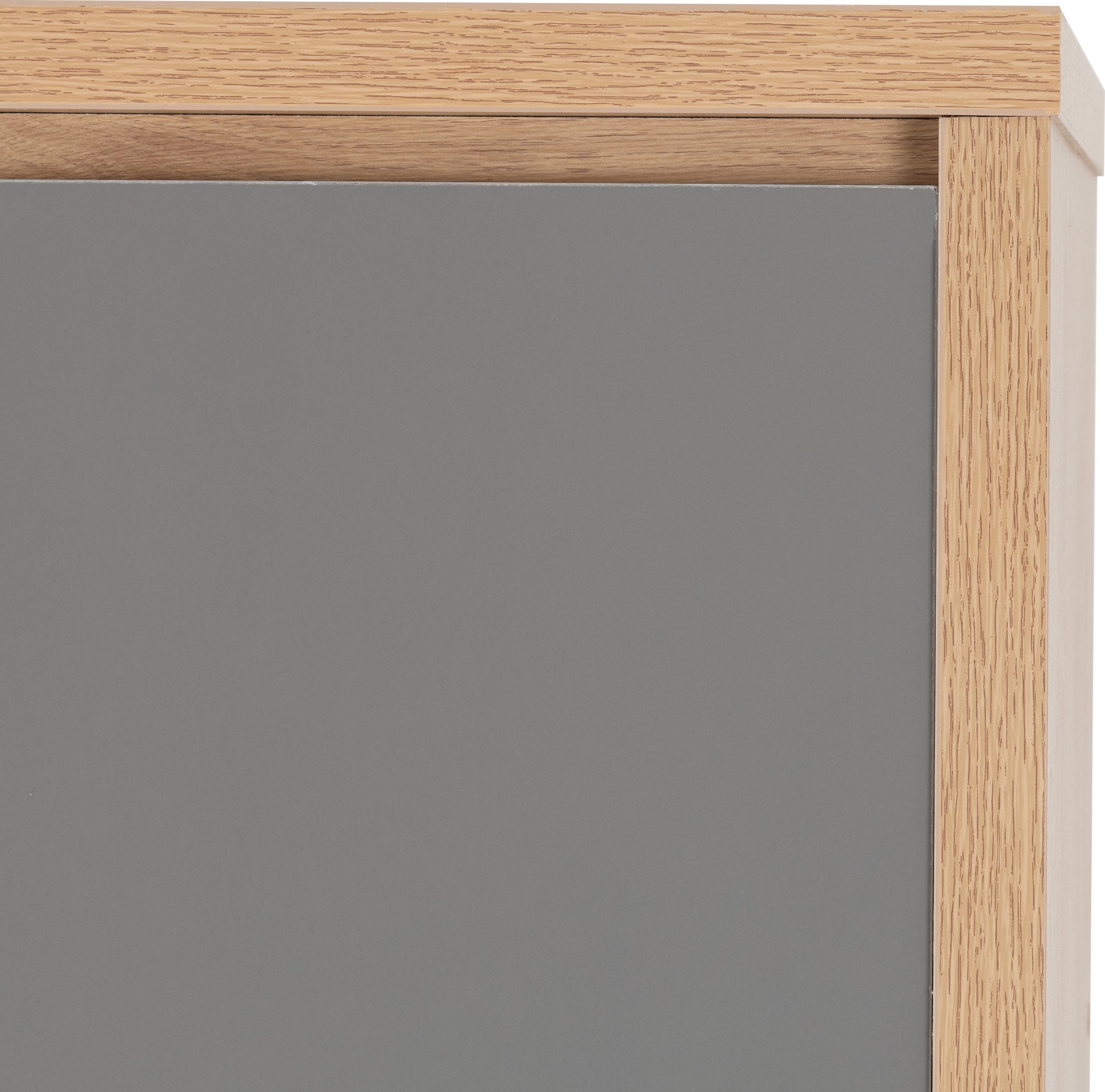 Seville 4 Door 2 Drawer Wardrobe - Grey Gloss/Light Oak Effect Veneer