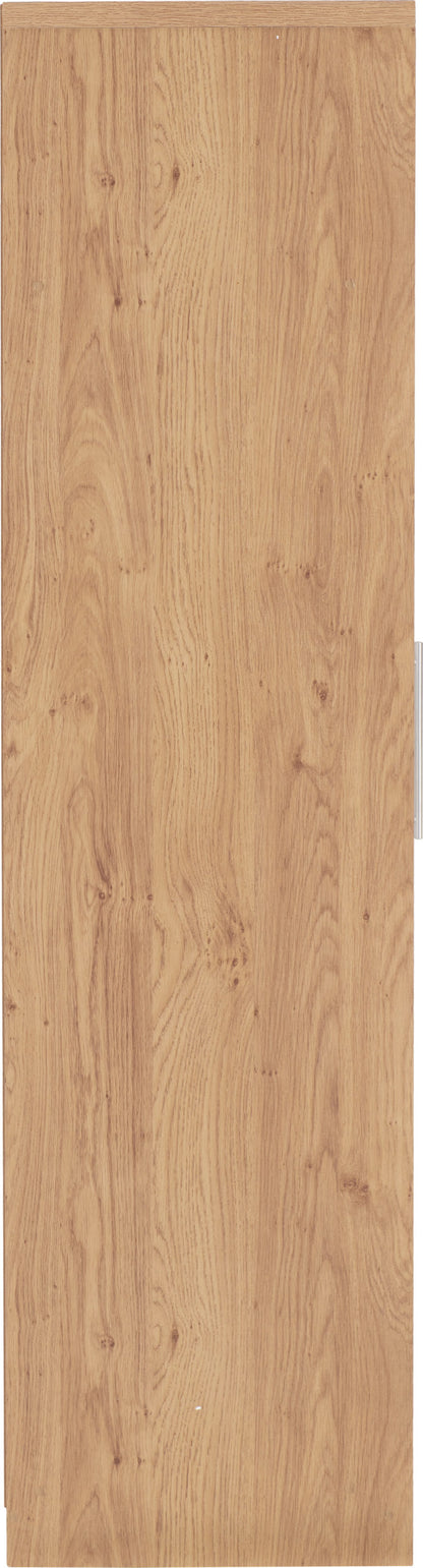 Seville 4 Door 2 Drawer Wardrobe - White Gloss/Light Oak Effect Veneer