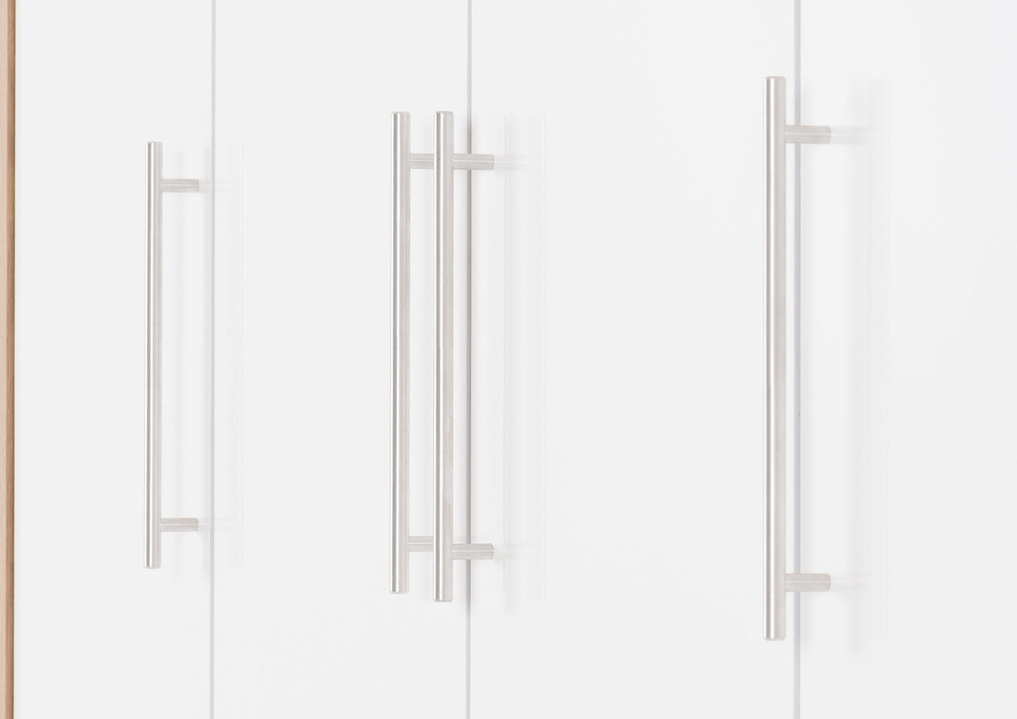 Seville 4 Door 2 Drawer Wardrobe - White Gloss/Light Oak Effect Veneer