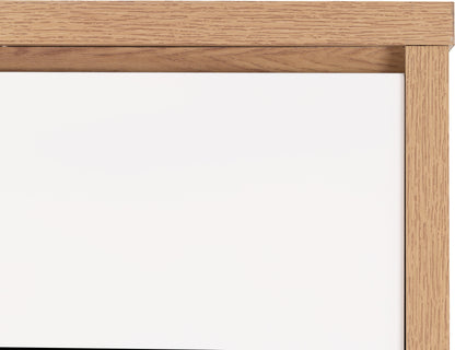 Seville 4 Door 2 Drawer Wardrobe - White Gloss/Light Oak Effect Veneer