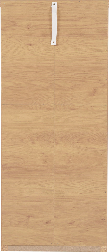 Seville 5 Drawer Narrow Chest - White Gloss/Light Oak Effect Veneer