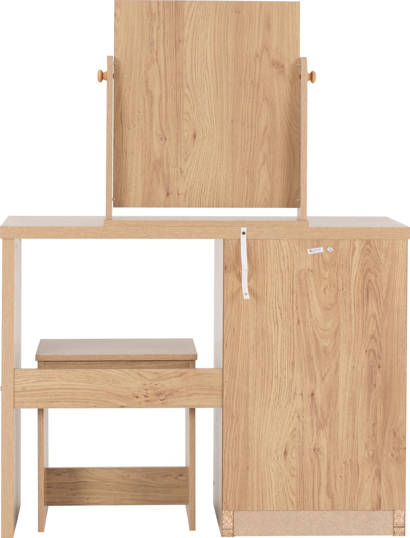 Seville Dressing Table Set - Grey Gloss/Light Oak Effect Veneer