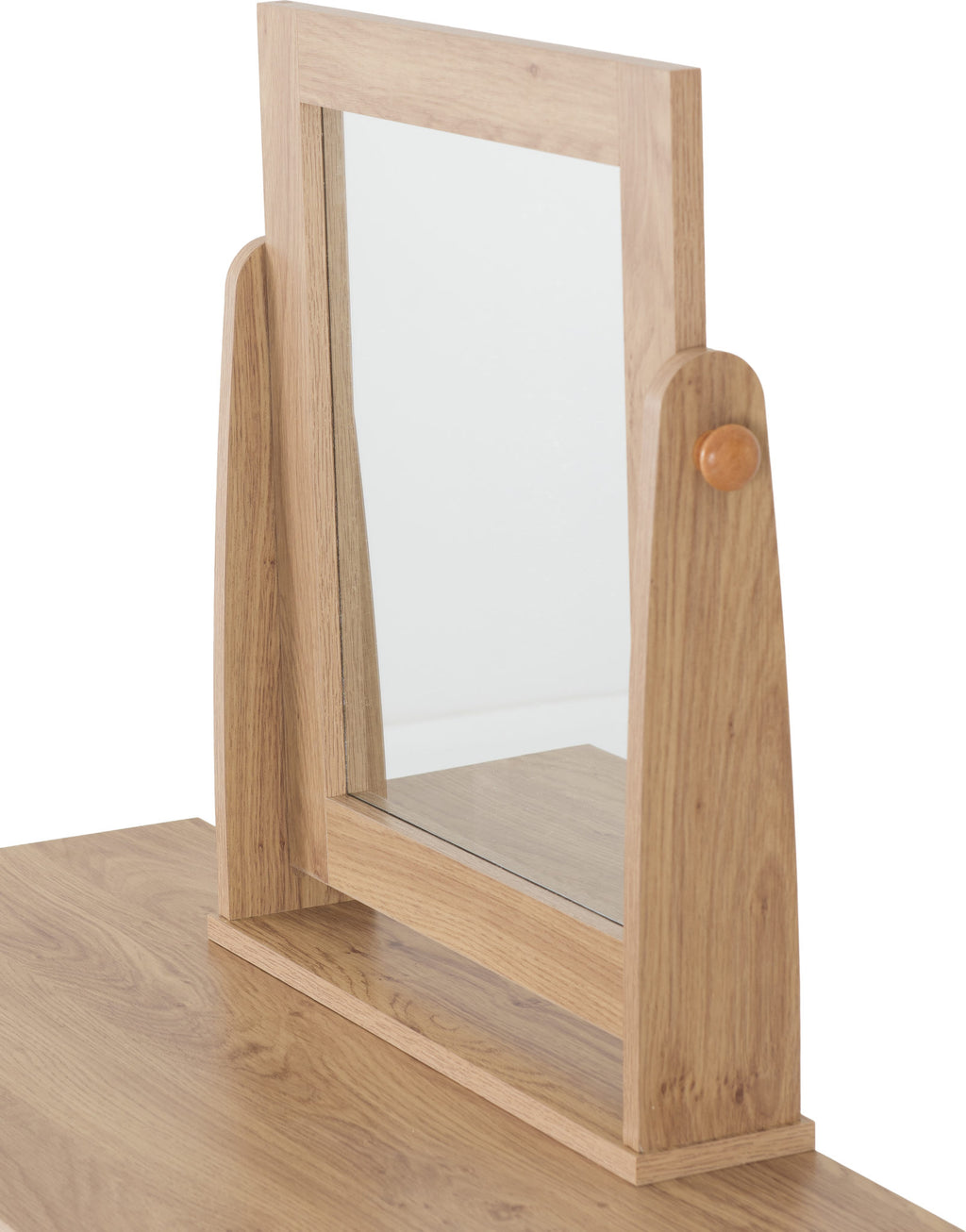 Seville Dressing Table Set - White Gloss/Light Oak Effect Veneer
