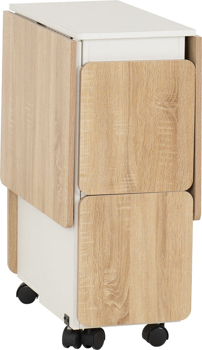 Seymore Stowaway Dining Set - Oak Effect/White