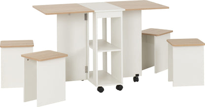 Seymore Stowaway Dining Set - Oak Effect/White