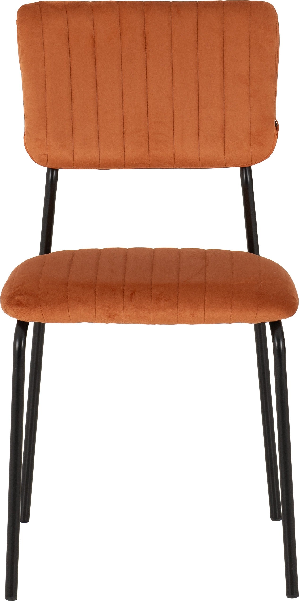 Sheldon Dining Chair (X4 Per Box) - Burnt Orange Velvet Fabric