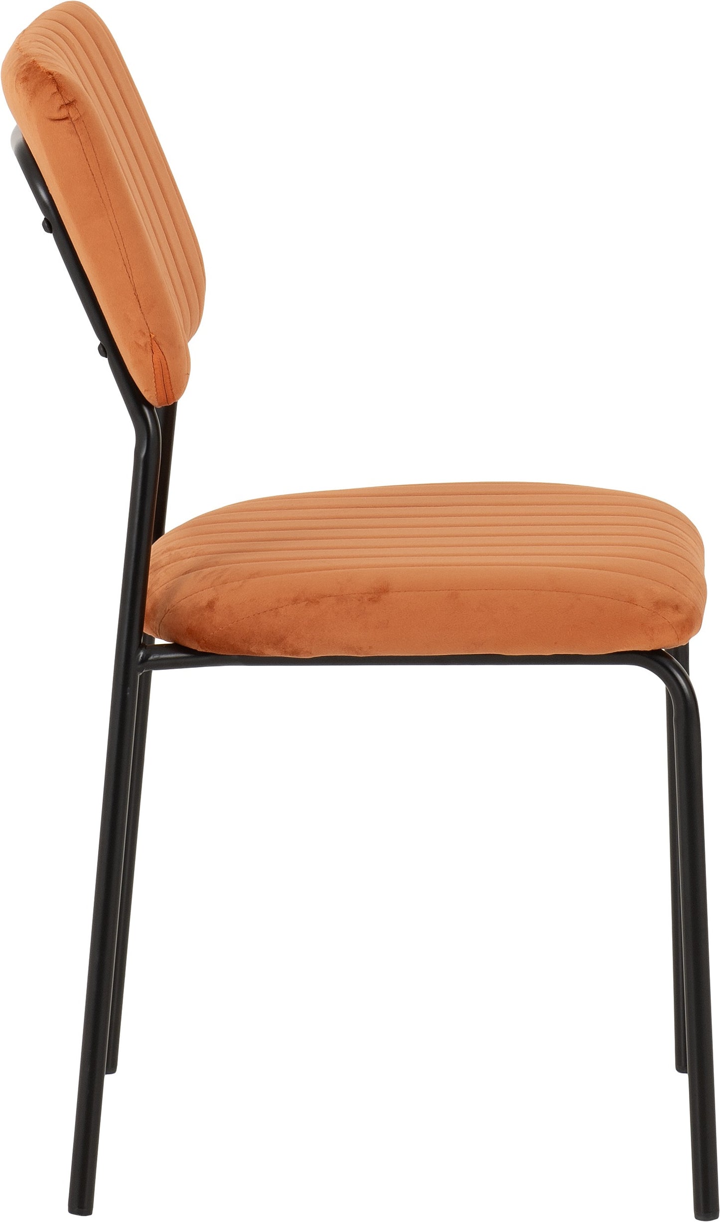 Sheldon Dining Chair (X4 Per Box) - Burnt Orange Velvet Fabric