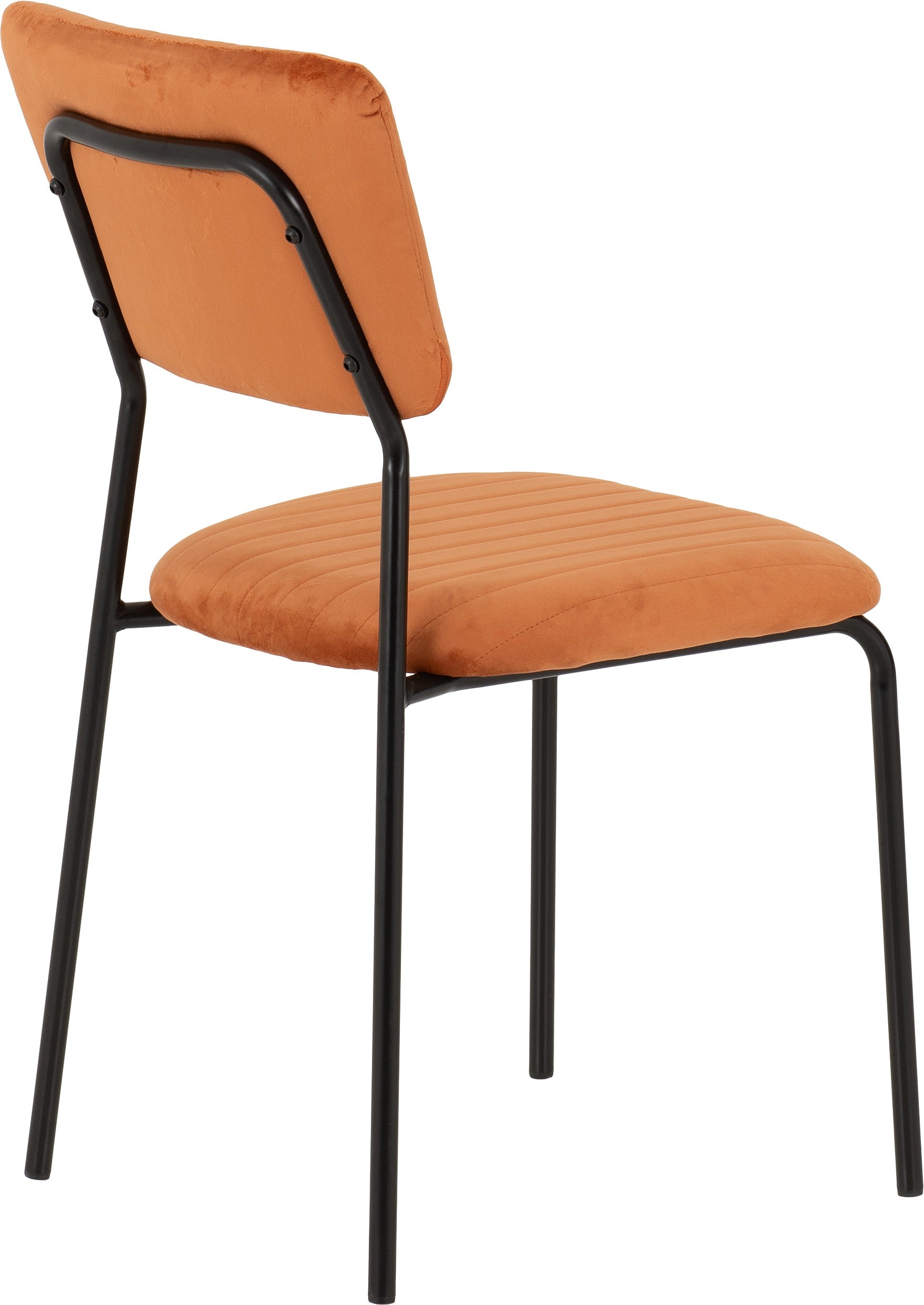 Sheldon Dining Chair (X4 Per Box) - Burnt Orange Velvet Fabric