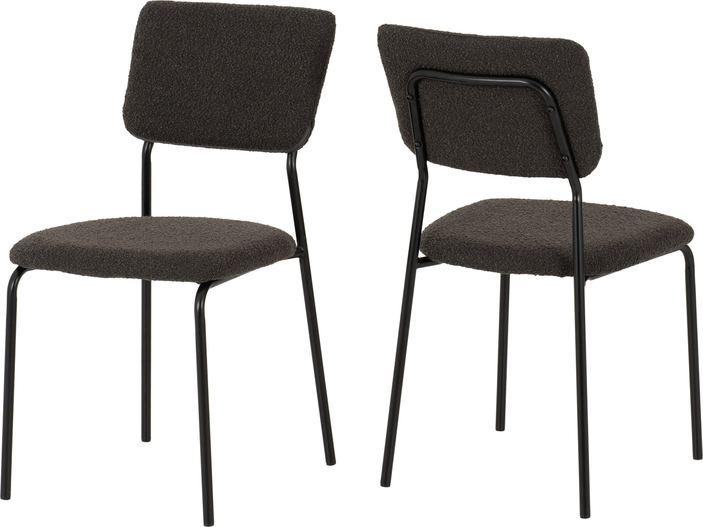 Sheldon Dining Chair (X4 Per Box) - Grey Boucle Fabric