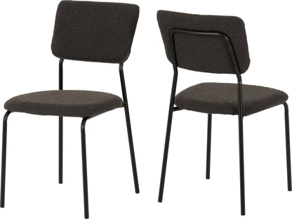 Sheldon Dining Chair (X4 Per Box) - Grey Boucle Fabric