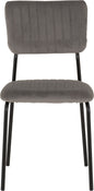 Sheldon Dining Chair (X4 Per Box) - Grey Velvet Fabric