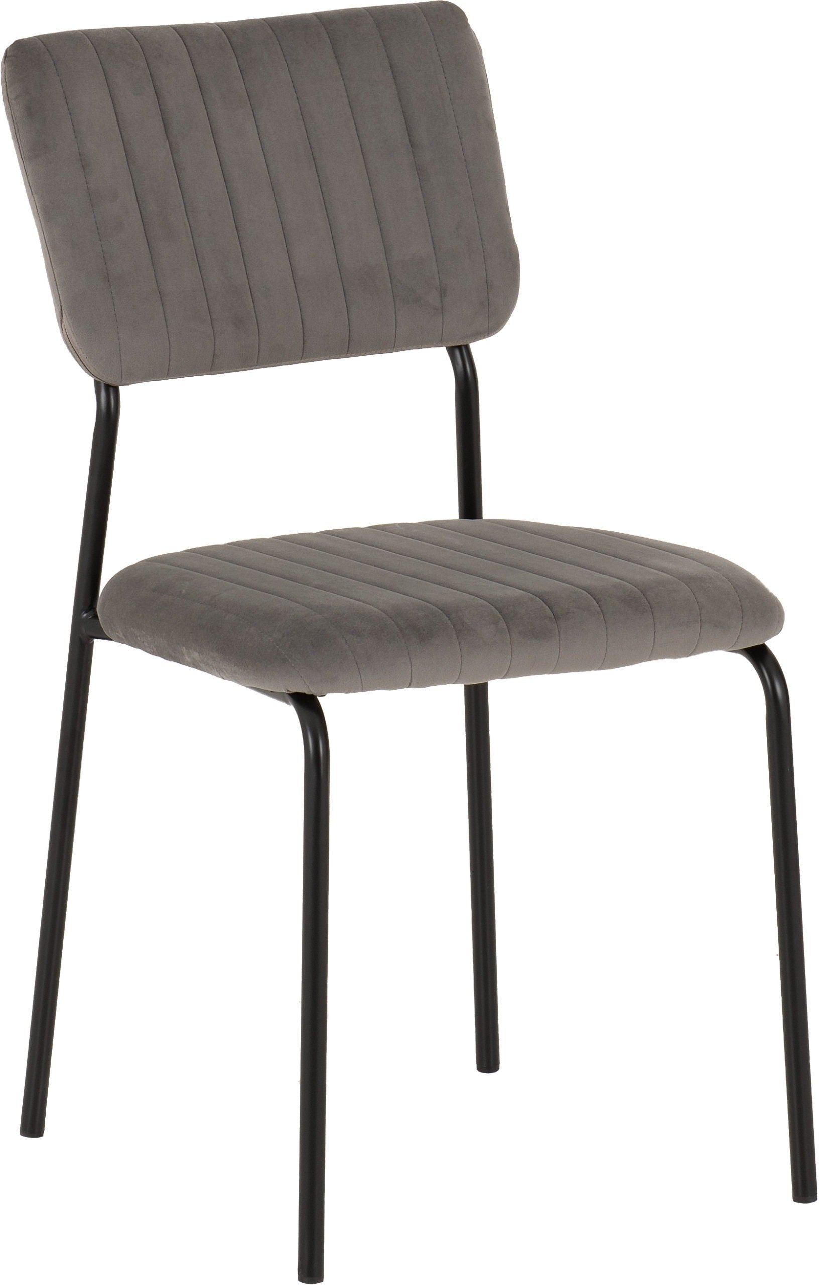 Sheldon Dining Chair (X4 Per Box) - Grey Velvet Fabric