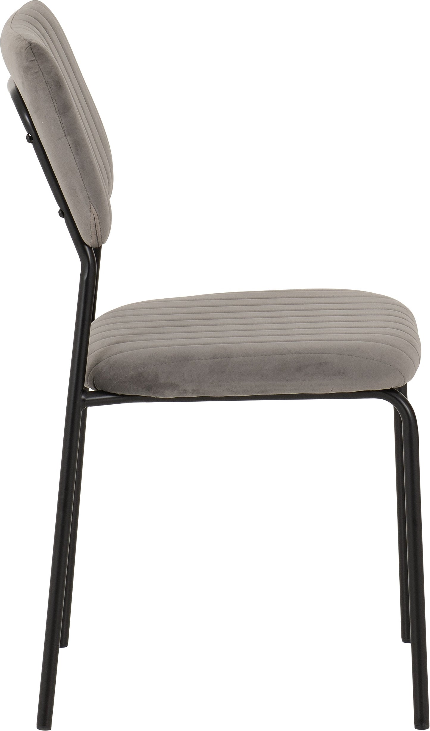 Sheldon Dining Chair (X4 Per Box) - Grey Velvet Fabric