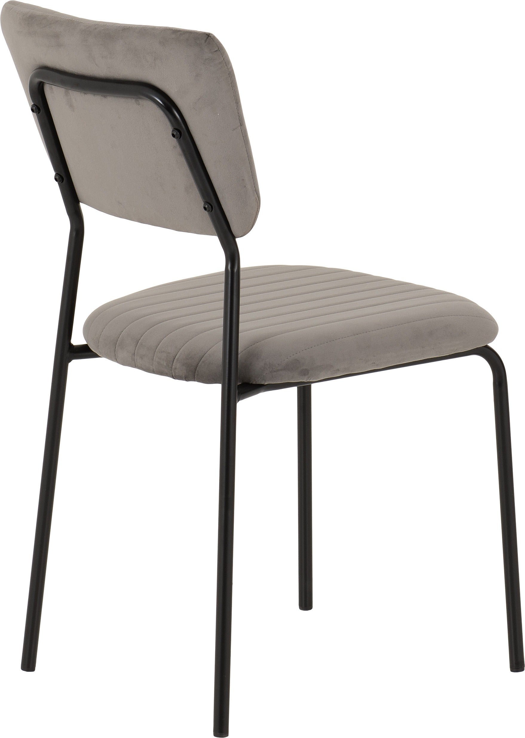 Sheldon Dining Chair (X4 Per Box) - Grey Velvet Fabric