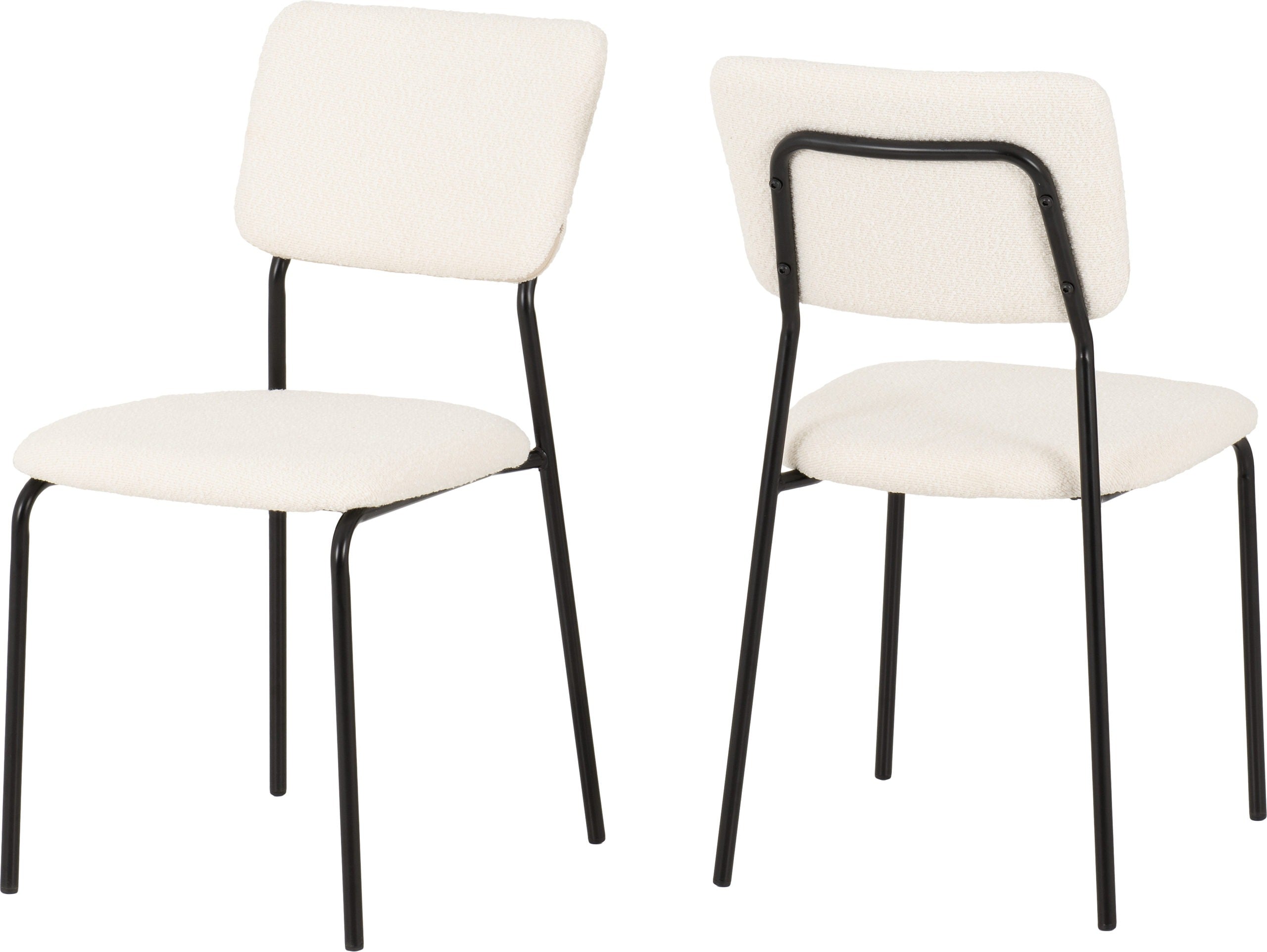 Sheldon Dining Chair (X4 Per Box) - Ivory Boucle Fabric