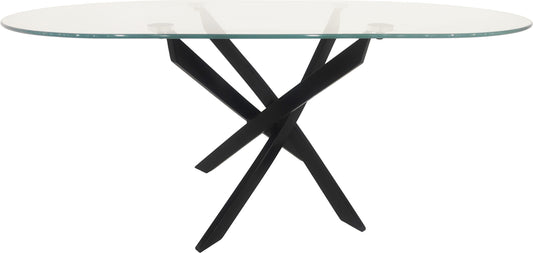 Sheldon Oval Coffee Table - Clear Glass/Black