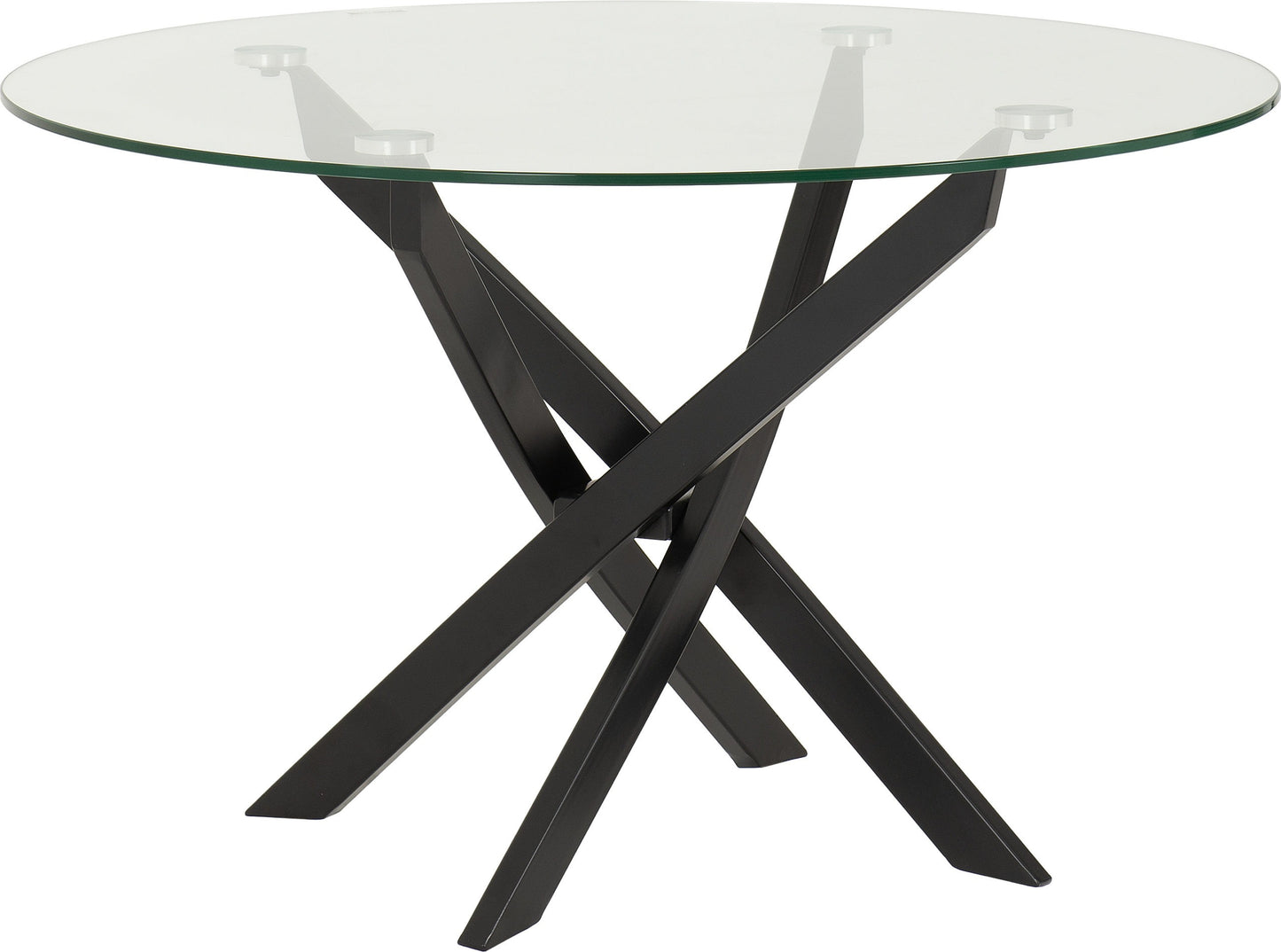 Sheldon Round Coffee Table - Clear Glass/Black